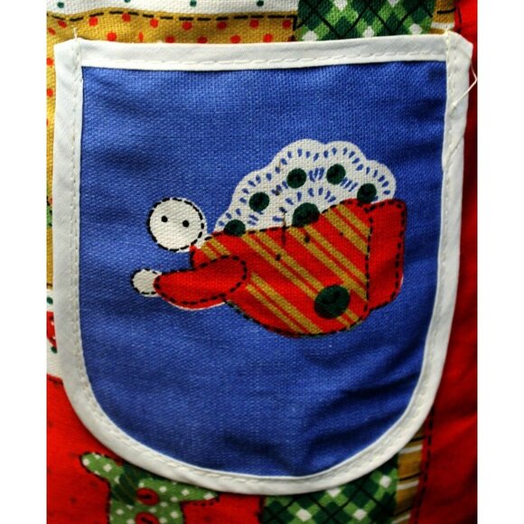 Country Christmas Kitchen Full Apron Pockets Angel Star Bell Light Unitex Int'l - Picture 4 of 10